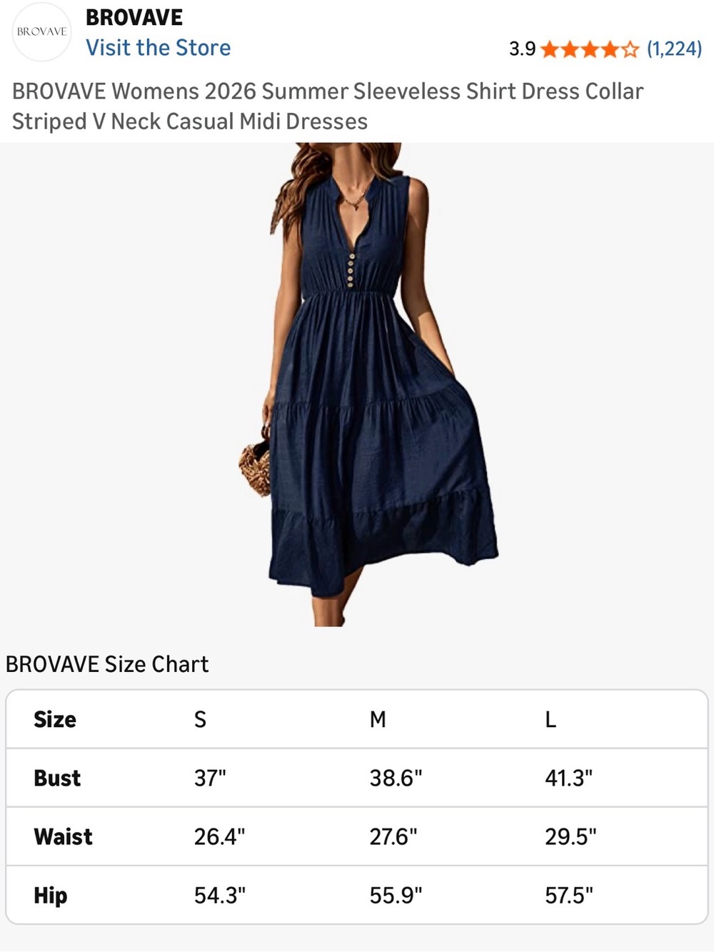 Navy Sleeveless V-Neck Midi Dress - Picture 3 of 4